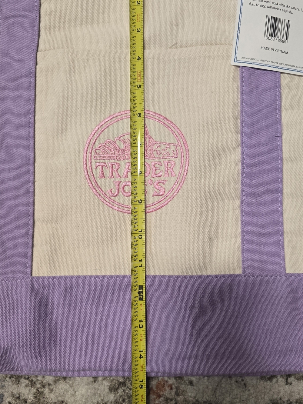 Canvas Tote Bag with Lavender Trim - Trader Joe's - Picture 10 of 10